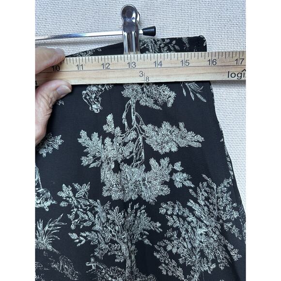 Vintage Kathie Lee Black Floral Toile Maxi Skirt Women’s Size 12 Waist 32” - Picture 3 of 10